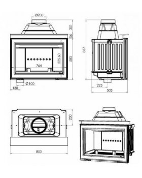 Каминная топка CHAZELLES HP 800 L-foto2