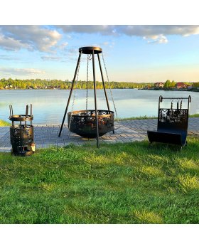 Чугунная Костровая чаша Fantastic Ø 700 Антик (чаша + подставка антик + крышка)-foto2