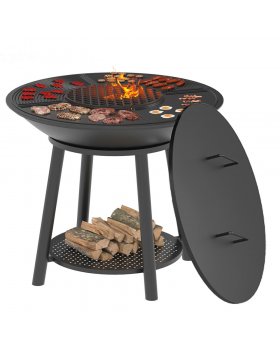 Чугунный Fantastic Grill Везувий Ø 1000 Престиж (чаша+подставка престиж+плита Gurman Ø1000+крышка)