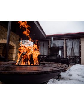 Чугунный Fantastic Grill Везувий Ø 1000 Престиж (чаша+подставка престиж+плита Gurman Ø1000+крышка)-foto2