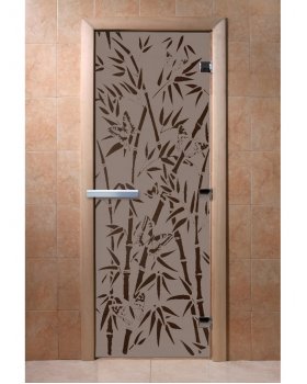 Дверь Бамбук и бабочки графит матовый