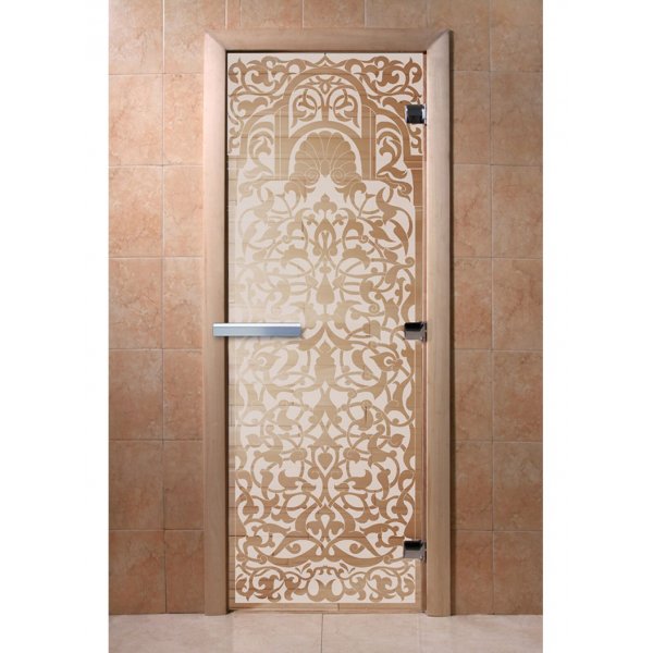 Стеклянная дверь для бани и сауны Флоренция прозрачная