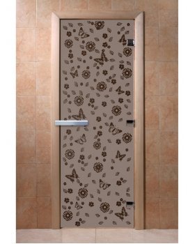 Цветы и бабочки графит матовый