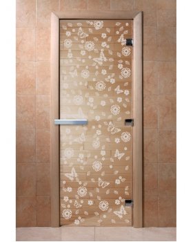 Цветы и бабочки прозрачная