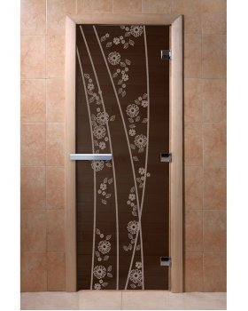 Дверь Весна цветы графит