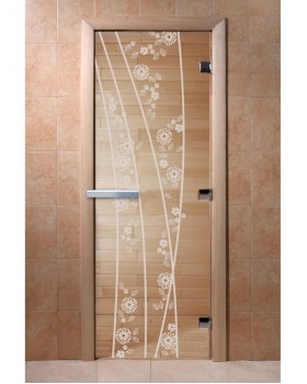 Дверь Весна цветы прозрачная