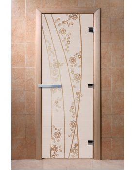 Дверь Весна цветы сатин