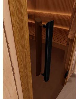 Стеклянная дверь для сауны и бани Фаворит BLACK бронза прозрачная-foto3