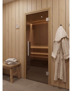 Стеклянная дверь для сауны и бани Фаворит бронза прозрачная-foto2