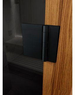 Стеклянная дверь для сауны и бани Фаворит BLACK графит прозрачный-foto3