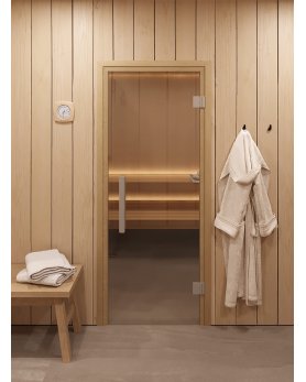 Стеклянная дверь для сауны и бани Фаворит прозрачное бесцветное