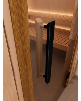 Стеклянная дверь для сауны и бани Фаворит BLACK прозрачное бесцветное-foto3