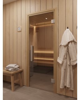 Стеклянная дверь для сауны и бани Фаворит прозрачное бесцветное-foto2