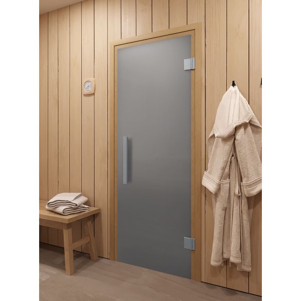 Стеклянная дверь для сауны и бани Фаворит сатин