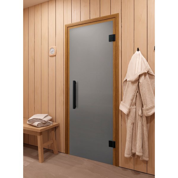 Стеклянная дверь для сауны и бани Фаворит BLACK сатин Стеклянная дверь для сауны и бани Фаворит BLACK сатин