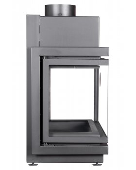 Каминная топка Экокамин АЛЬФА 700 три стекла черный шамот подовая-foto4