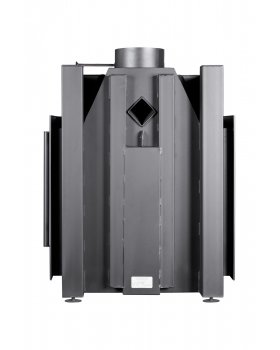 Каминная топка Экокамин АЛЬФА 700 три стекла черный шамот подовая-foto5