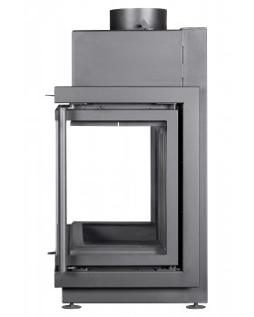 Каминная топка Экокамин АЛЬФА 700 три стекла черный шамот подовая-foto6