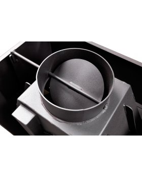 Каминная топка Экокамин АЛЬФА 700 три стекла черный шамот подовая-foto8