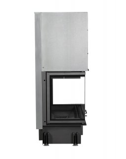 Каминная топка Экокамин ДЕЛЬТА 1000 BV три стекла принтинг черный шамот, вертикальная ламель-foto6