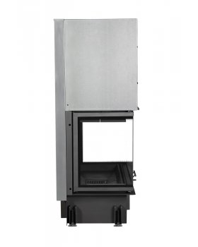 Каминная топка Экокамин ДЕЛЬТА 1000 BV три стекла принтинг черный шамот, вертикальная ламель-foto6
