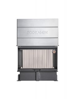 Каминная топка Экокамин ДЕЛЬТА 1000 V три стекла принтинг, вертикальная ламель-foto2