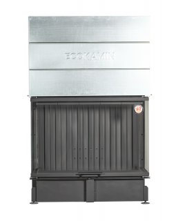 Каминная топка Экокамин ДЕЛЬТА 1200х800х450 PB три стекла подовая черный шамот-foto2