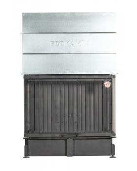 Каминная топка Экокамин ДЕЛЬТА 1200х800х450 PB три стекла подовая черный шамот-foto2