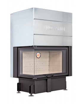 Каминная топка Экокамин ДЕЛЬТА 800 LP два стекла левая принтинг подовое горение