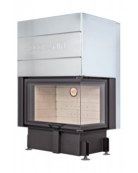 Каминная топка Экокамин ДЕЛЬТА 800 RP два стекла правая принтинг подовое горение