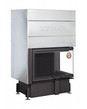 Каминная топка Экокамин ДЕЛЬТА 800 RPB два стекла правая принтинг подовое горение черный шамот-foto3