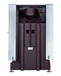 Каминная топка Экокамин ДЕЛЬТА 800 RPB два стекла правая принтинг подовое горение черный шамот-foto5