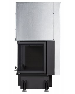 Каминная топка Экокамин ДЕЛЬТА 800 RPB два стекла правая принтинг подовое горение черный шамот-foto6