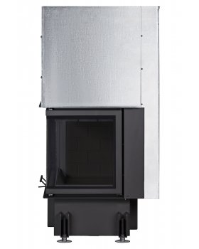 Каминная топка Экокамин ДЕЛЬТА 800 RPB два стекла правая принтинг подовое горение черный шамот-foto6