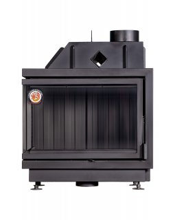 Каминная топка Экокамин Альфа 800 LB два стекла левая черный шамот-foto2