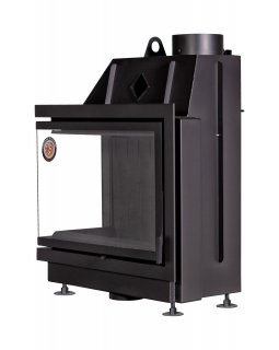 Каминная топка Экокамин Альфа 800 LB два стекла левая черный шамот-foto3