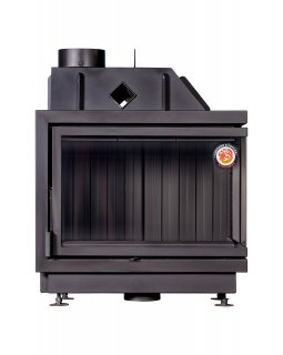 Каминная топка Экокамин Альфа 800 RB два стекла правая черный шамот-foto2