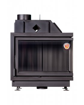 Каминная топка Экокамин Альфа 800 RB два стекла правая черный шамот-foto2