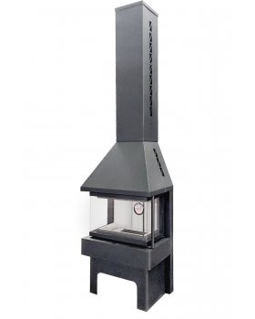 Камин БАВАРИЯ ТРИ СТЕКЛА NEW графит