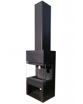 Камин МАДРИД на дровнике черный шамот подовый