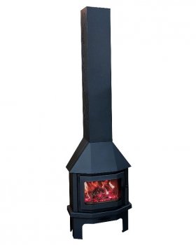 Печь-камин ЭкоКамин МЮНХЕН ПРИСТЕННО УГЛОВОЙ МИНИ черный