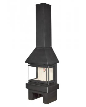 Камин ПРАГА три стекла NEW черный Камин ПРАГА три стекла NEW черный