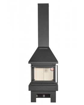 Камин ПРАГА три стекла NEW черный-foto2