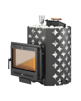 Чугунная печь для бани ЭТНА 24 (Панорама) "М" Закрытая каменка