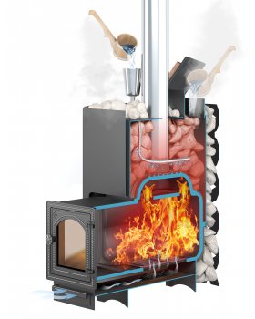 Чугунная печь для бани ЭТНА Стандарт 18 (ДТ-4) Закрытая каменка-foto3