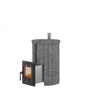 Печь для бани Эверест "Steam Master 18 INOX" Ламель Рваный камень, S-20