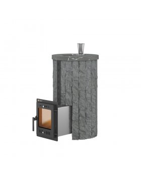 Печь для бани Эверест "Steam Master 24 INOX" Ламель Рваный камень, S-20