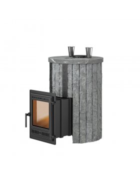 Печь для бани Эверест "Steam Master 30 INOX" Ламель Рваный камень, S-20