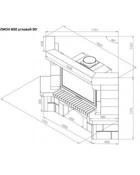 Каминная облицовка ЕВРОПЕЙСКИЕ КАМИНЫ Лион пристенный/угловой (45°/90°); 700/800-foto8
