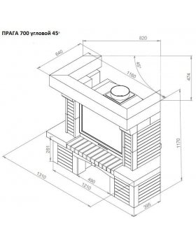 Каминная облицовка ЕВРОПЕЙСКИЕ КАМИНЫ Прага пристенный/угловой (45°/90°); 700/800-foto5